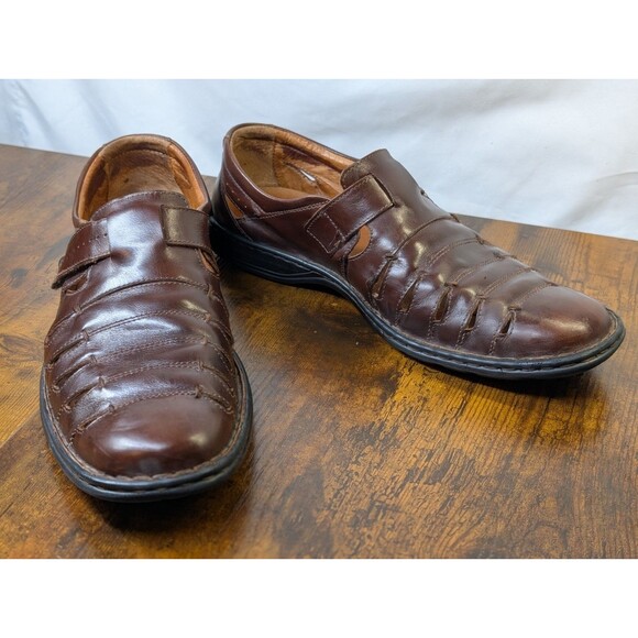 Josef Seibel Steven Fisherman Sandals Mens Size 44 US 10.5 Brown Leather Hk/Loop main image 10